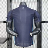 Mens Marseille blue away Player version soccer jersey 2025-26