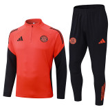 2025-26 Mens Bayern Munich half-pull Orange red Training suit
