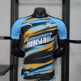 2025-26 Mens Marseille Player version Yellow Blue soccer jersey