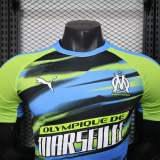 2025-26 Mens Marseille Player version Green Blue soccer jersey