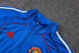 2025/26 Mens Manchester United  Colorful Blue Half-pull Training suit
