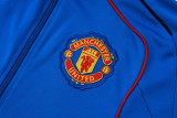 2025-26 Mens Manchester United Retro Colorful Blue Jacket  Training Suit