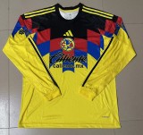 2025-26 Men's Club America home yellow   Long Sleeve soccer Jersey