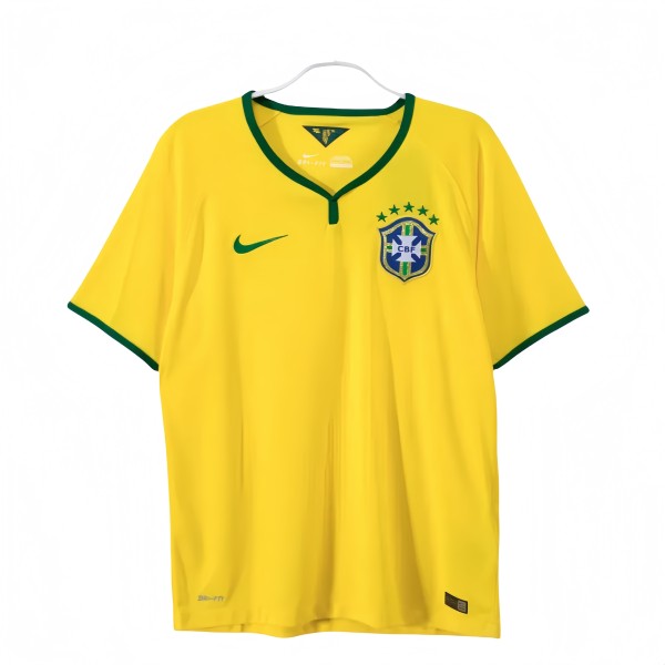2014 Mens Brazil yellow Retro Home soccer Jersey