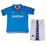 1997-98  Kids  Manchester City Retro  blue  home soccer  jersey