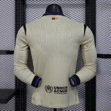 2025-26 Mens Barcelona away  Long Sleeve Player version  soccer jersey