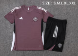 2025-26 Mens Manchester United  Grey purple Short Training Suit