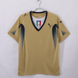 2006 Mens Italy goalkeeper  Retro   yellow Soccer Jersey