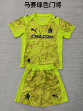 2025-26 Kids Marseille Goalkeeper yellow  soccer jersey