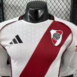 2025-26 Mens River Plate home Player Version  Long Sleeve  Jersey