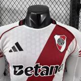 2025-26 Mens River Plate home Player Version  Long Sleeve  Jersey