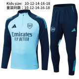 2025/26 Kids New   Arsenal  baby blue Half-pull Tracksuit  suit