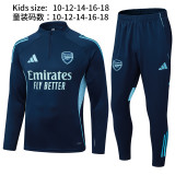 2025/26 Kids New   Arsenal  royal blue Half-pull Tracksuit suit