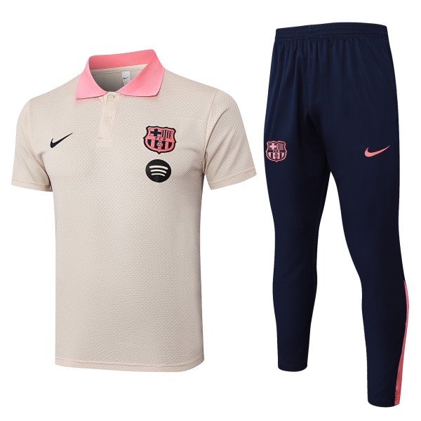 2025-26 Mens Barcelona  beige polo Training Suit