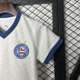 2025-26 Kids BaHia home white Fans Soccer Jersey