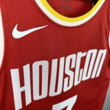 ROCKETS DURANT #7 Red Retro Top Quality Hot Pressing NBA Jersey