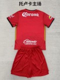2025-26 KIDS Toluca home red soccer jersey