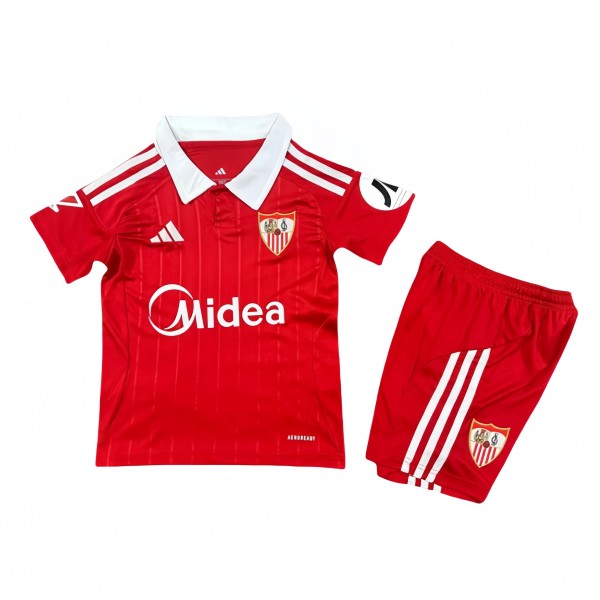 2025-26 Kids Sevilla away red  soccer Jersey