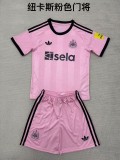 2025-26 Kids  Newcastle goalkeeper pink soccer jersey