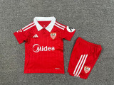 2025-26 Kids Sevilla away red  soccer Jersey