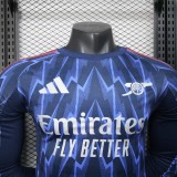 2025-26  Mens Arsenal away blue Player version Long sleeve  Jersey