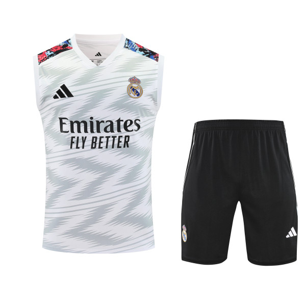 2025-26 Mens Real Madrid grey vest Training Short Suit