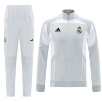 2025-26 Mens Real Madrid light gray Jacket Training Suit