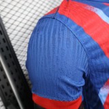 2025-26 Mens Barcelona Fourth away red blue Player version soccer Jersey
