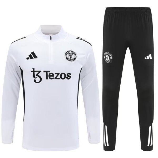 2025/26 Mens Manchester United  white Half-pull Training suit