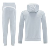 2025-26 Mens  Real Madrid light gray  hoodie Tracksuit