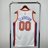 2025 KNICKS CLARKSON #00 White City Edition Top Quality Hot Pressing NBA Jersey