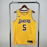 2023 Lakers AYTON #5 Yellow Top Quality Hot Pressing NBA Jersey