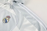 2025-26 Mens  Real Madrid light gray  hoodie Tracksuit