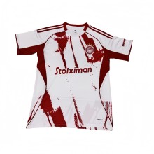2025-26 Mens Olympiacos F.C away Red and white soccer jersey