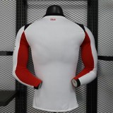 2025-26 Mens AC Milan away white Player  Long Sleeve Soccer Jersey
