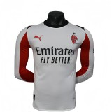 2025-26 Mens AC Milan away white Player  Long Sleeve Soccer Jersey