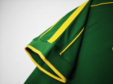 1998 Mens Brazil goalkeeper  Retro green Soccer Jersey