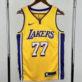 Lakers DONCIC #77 Yellow Top Quality Hot Pressing NBA Jersey