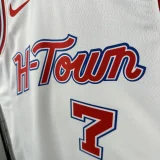 23-24 ROCKETS DURANT #7 White City Edition Top Quality Hot Pressing NBA Jersey