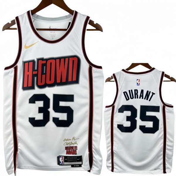 24-25 ROCKETS DURANT #35 White City Edition Top Quality Hot Pressing NBA Jersey