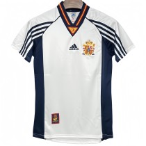 1998 Spain Away Retro wihte Soccer Jersey