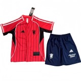 2025-26 KIDS  Manchester United red baseball uniform Jersey