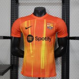 2025-26  Mens Barcelona Special Edition  orange Player version soccer jersey