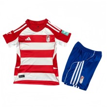 2025-26  Kids  Granada home Red and white soccer Jersey