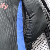 2025-26 Mens Barcelona away black Long Sleeve Player version  soccer jersey