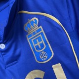 2025-26 Kids  Real Oviedo home blue Soccer Jersey