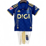 2025-26 Kids  Real Oviedo home blue Soccer Jersey