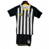 KIDS  Santos away Black and white soccer jersey  2526