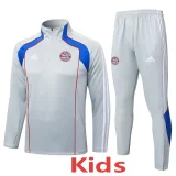 2025-26 Kids Bayern Munich  Light gray  half pull Tracksuit suit (童装)