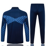 2025-26 Mens PSG Paris blue  half pull Tracksuit suit